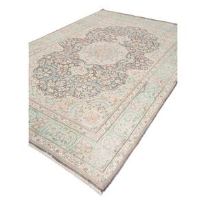 Tapis en laine Aalam style classique Paem-1473 gris et noir, noué à la main, tissage plat, motif médaillon, grand tapis en jute pour salon - Product Image 2