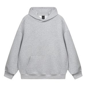Sweat à capuche épais uni en molleton/éponge française 100 % coton, coupe classique, écologique, style vintage, pour l'hiver – Vente en gros - Product Image 1