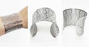 Brazalete ancho de diseñador floral moderno de latón puro 100% hecho a mano, brazalete ajustable, regalo para mamá de MS Handicraft - Product Image 6