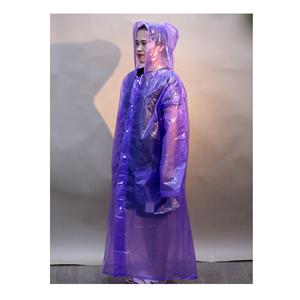 Vêtements de pluie pour une personne pour tous les sexes quantité minimale de commande bas Imperméable à capuche violet PE Vente en gros disponible exporté du Vietnam - Product Image 1