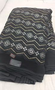 Fox Georgette bordado trabajo tela hacer para vestido de lujo material - Product Image 5