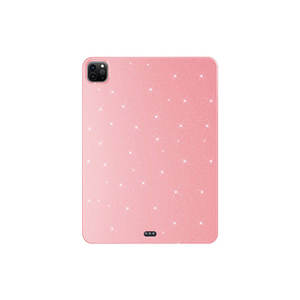 Étui pour tablette compatible avec iPad Pro 11 2020, Netzy, cuir pailleté lilas, métal et PU, protection avec certification ROHS - Product Image 1