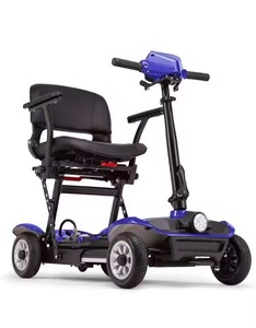 ORIGINAL DeluxeE <b>Scooters</b> Long Range <b>Folding</b> Pro Adult <b>Mobility</b> <b>Scooter</b> Blue and Red - Product Image 1