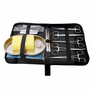 ชุดฝึกหัดเย็บแผลสำหรับนักเรียนทางการแพทย์ชุดเย็บขนาด13ชิ้นพร้อมแผ่นเย็บและเครื่องมือผ่าตัดกรรไกรคีม surgiright - Product Image 4