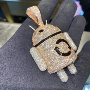 Pendentif Hip Hop en diamant de laboratoire micro-pavé 3D glacé, fabriqué en argent sterling 925, bijoux fins, pendentif de charme - Product Image 5