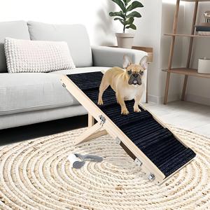 Verstellbare tragbare Haustier bett rampe aus Holz für kleine Hunde Kofferraum-Hunde treppen möbel