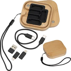 Set di Cavi Adattatori in Bambù Personalizzati IVAN, Regalo Aziendale, Gadget - Product Image 1