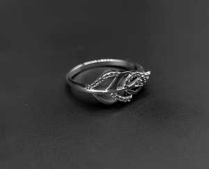 Anillo de ajuste en blanco con bisel de diseño de hoja de Plata de Ley 925 auténtica para mujer, bueno para Resina y relleno de cenizas, joyería para leche materna - Product Image 6