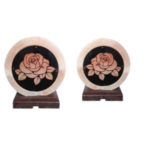 Lámpara de Sal Tallada Personalizable, Ecológica, de Material Natural Orgánico, Diseño de Flor 3D, Color Rosa, Esfera de Feng Shui, Decoración del Hogar - Product Image 5