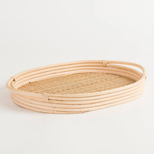 ถาดเสิร์ฟทรงกลมหวายสานมือ ตะกร้าหวายสานธรรมชาติ ถาดเก็บของหวาย สำหรับจัดเก็บและจัดระเบียบบ้าน - Product Image 6