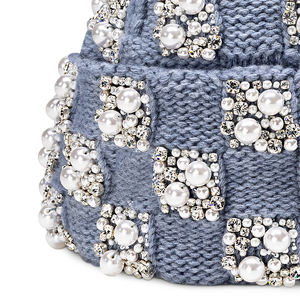 Bonnet personnalisé avec logo, luxe, designer, nouvelle mode, 100% laine, côtelé, cousu à la main, orné de cristaux, tricot, impression numérique, unisexe - Product Image 4