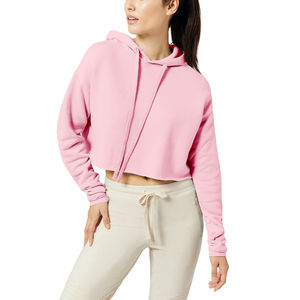 Sudadera con capucha de Invierno para mujer con estampado de logotipo personalizado de alta calidad, Top corto informal para gimnasio con cuello con capucha de longitud corta a bajo precio - Product Image 1