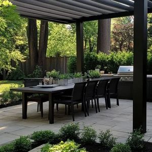 Una elegante pérgola de aleación de aluminio diseñada para conversaciones íntimas en el jardín y descanso nocturno iluminado por las estrellas - Product Image 6