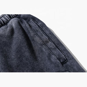 Vintage Sun Dye Fade Sweat Coton Shorts pour Hommes Solide Workout Gym Bleach Wash Personnalisé Distressed Cut Edge Puff Printing High - Product Image 2