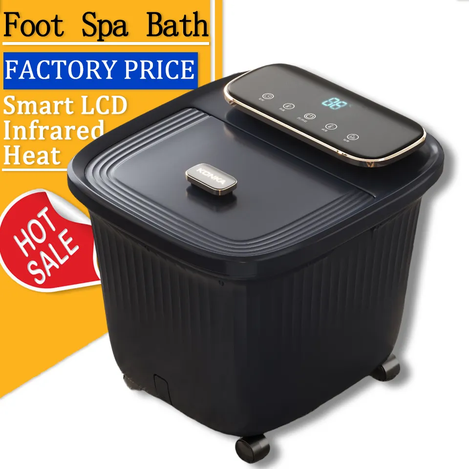 wholesale portable pedicure basin ionic detox foot spa bath machine massager bowl with heat bubbles vibration