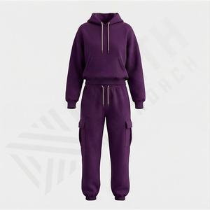 Conjunto Deportivo de Dos Piezas con Logotipo Personalizado, Sudadera Corta con Capucha y Pantalones Deportivos para Mujer, Ropa Deportiva Nueva - Product Image 1