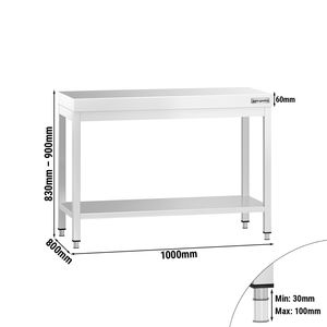 โต๊ะกลางสแตนเลสเชิงพาณิชย์ PREMIUM - 1000x800 มม. - พร้อมชั้นวางด้านล่าง - Product Image 2