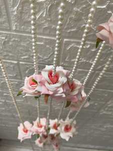 พวงมาลัยมุกดอกกุหลาบเทียมสำหรับงานแต่งงานอินเดีย nikah mandap & ของตกแต่งบ้านฉากหลังปาร์ตี้สีแบบกำหนดเองตกแต่งวัด - Product Image 2