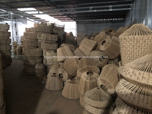 Vietnam Vintage artisanat rotin abat-jour Unique moderne jacinthe d'eau pendentif lumière plafond éclairage accessoires pour la maison - Product Image 6