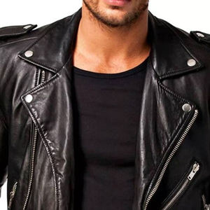 Veste de motard pour hommes de couleur unie vêtements de mode d'hiver/col montant veste de motard pour hommes de haute qualité dans le meilleur matériel - Product Image 3