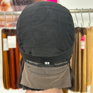 Venta al por mayor de hueso virgen recto de onda profunda 13X4 para pelucas delanteras de encaje 8 pulgadas para mujeres negras Vietnam cabello humano - Product Image 4