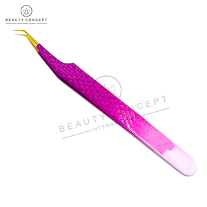 Beauty Concept Pinzas para extensiones de pestañas Ombre Pink & White Acero de alta calidad y acero inoxidable Eco-Friendly by Beauty Concept - Product Image 2