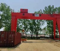 Grue portique à double poutre robuste de 60 tonnes pour conteneurs de construction, avec palan électrique, moteur, boîte de vitesses, treuil, chariot, cabine et dévidoir de câble