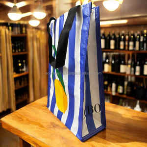 Bolso de mano con correa de hombro de tamaño mediano reciclado de RPET tejido ecológico personalizado para compras de comestibles supermercado eventos promocionales - Product Image 2