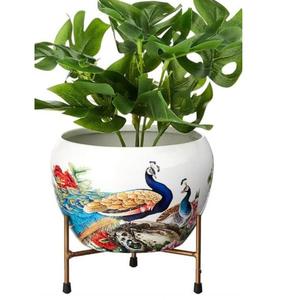 Jardinière en métal décorative pour hôtel de luxe avec finition dorée, décoration d'intérieur, décoration de jardin d'hôtel, lot de 2 jardinières - Product Image 5