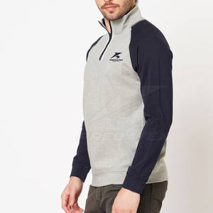 Pull à fermeture éclair quart de coton mélangé pour unisexe coupe confortable avec tissu respirant de haute qualité - Product Image 2