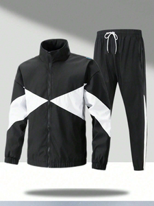 ชุดวอร์มคุณภาพสูงขายส่ง เสื้อแจ็คเก็ตซิปกันลม กางเกงจ็อกกิ้ง ชุดเซ็ตไนลอน รับสกรีนโลโก้ สำหรับผู้ชาย - Product Image 6