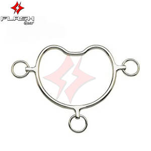 Premium de haute qualité Faux Gag acier 3 anneaux en mousseline de soie Style Gag Bit Durable en acier inoxydable Western Dutch Gag Bit allemand argent - Product Image 2
