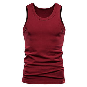 <b>Mens</b> Plus Size Casual 2024 Classic Plain 100% Cotton <b>Tank</b> <b>Tops</b> Breathable Quick Dry High Quality Wholesale - Product Image 1