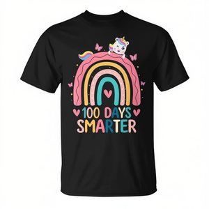 Camiseta de Arcoíris con Unicornio para Niñas, 100 Días de Escuela, Camiseta Promocional para Niñas, 100 Días Más Inteligentes - Product Image 2