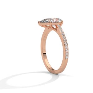 แหวนเพชรทรงลูกแพร์ 1 กะรัต ได้รับการรับรองจาก IGI เพชรเพาะเลี้ยง แหวนหมั้นทอง 14K ประดับเพชรด้านข้าง เครื่องประดับชั้นดี - Product Image 5