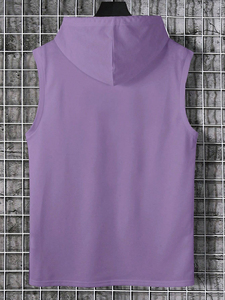 <b>Men's</b> <b>Sleeveless</b> <b>Hoodie</b> 100% Cotton Summer Customized Breathable High Quality Hoodies with Customized Color & Logo - Product Image 2