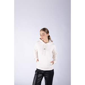 เสื้อสเวตเชิ้ตผู้หญิงทรงปกติ สปอร์ตแวร์ลำลอง ผ้าฝ้าย แขนยาว ถักทอ มีฮู้ด กระเป๋า ดีไซน์แบบมัดขอบ แต่งเอฟเฟกต์ทำเก่า/ซีดจาง รุ่น TR ให้ความรู้สึกเย็นสบาย - Product Image 5