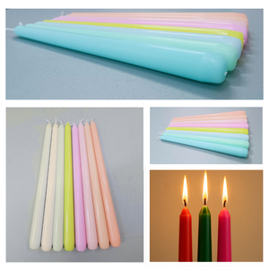 Juego personalizable de velas de cena cónicas metálicas de cera de parafina de palo largo de 10 pulgadas sin humo para bodas, cumpleaños, vacaciones - Product Image 5