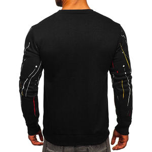 Venta al por mayor peso pesado de algodón de los hombres Sudadera de cuello redondo personalizado bordado Logo Streetwear Plain Pullover Jumper - Product Image 6