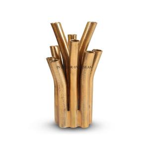 Jarrón de flores chapado en oro de alta calidad fundido en aluminio de diseñador de arte creativo moderno suministros de decoración de centro de mesa de boda - Product Image 1