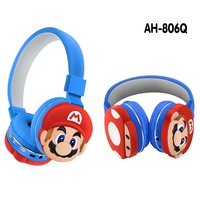 Soyto 2024 Mario AH806Q Casque Sans Fil pour Enfants, Écouteurs Bluetooth Mignons à Thème Dessin Animé