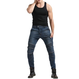 <b>Men's</b> Windproof Motorbike Racing <b>Jeans</b> Custom Motocross Protections with Zipper Stretch Denim Pants Plus Size Options - Product Image 6