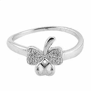 925 Silver Clover <b>Ring</b> for Women Trendy Stylish Gemstone Butterfly Number Inlay Rhodium Copper Jewelry Gift - Product Image 1