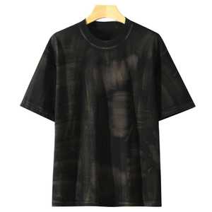 T-shirt léger respirant motif vibrant imprimé tie dye pour hommes 100% coton tissu col rond design manches courtes chemises - Product Image 5