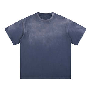 Camiseta retro desgastada 100% algodón en blanco camiseta de gran tamaño para hombres personalizada 240gsm Vintage lavado con ácido para hombres - Product Image 6