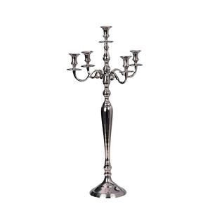 Candelabre élégant en métal à 5 bras pour les événements, les fêtes, les cérémonies, les réceptions, décorations, candelabre argenté - Product Image 4