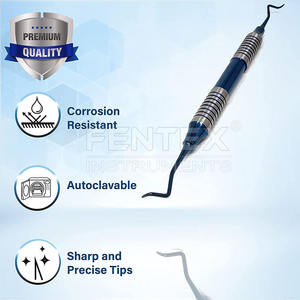 อุปกรณ์ทันตกรรมแบบใช้ซ้ำได้ทำจากสเตนเลสสตีลสองชั้นด้ามกลวงมีด้ามจับทรงเคียวสีฟ้า204S - Product Image 4