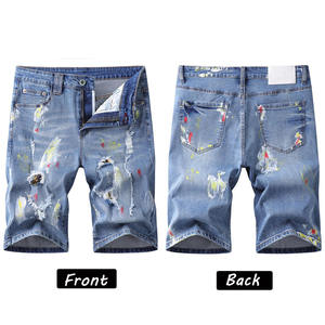 Ripped <b>Jeans</b> Shorts Casual Style for Everyday Wear Trendy Distressed <b>Jeans</b> Shorts with Washed Vintage Look - Product Image 3