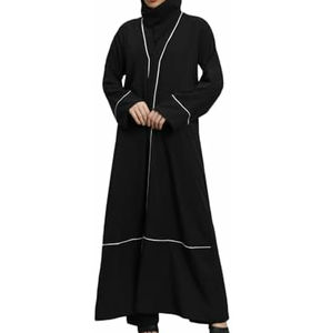 Abaya musulmane longue, robe décontractée unie, respirante, légère, vintage, vêtements traditionnels de qualité supérieure pour femmes, vêtements islamiques - Product Image 2