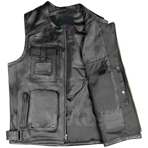Veste de moto de course de Style classique pour hommes gilet en cuir véritable de haute qualité à Brando/Style de mode taille XL - Product Image 5
